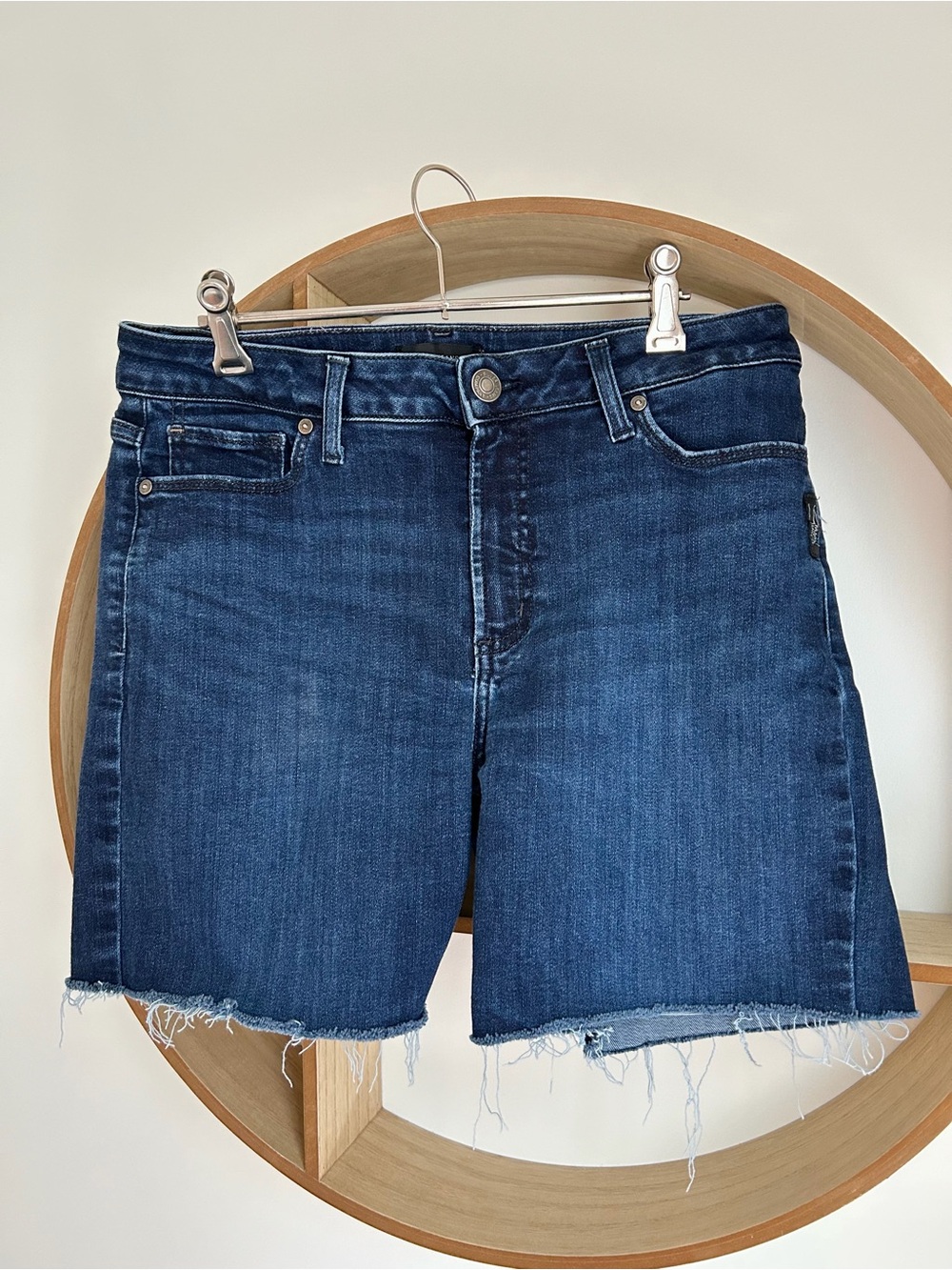 Silver Dark Blue Denim Shorts